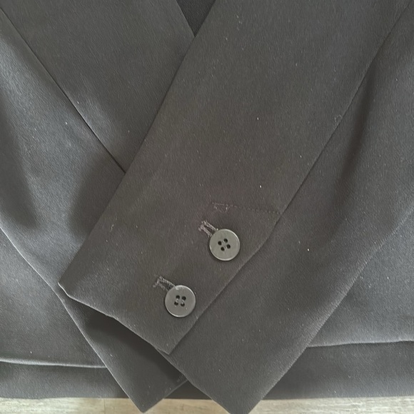Eileen Fisher Black Open Front Silk blend Lightweight Blazer Fully Lined Sz 8P - Picture 7 of 10